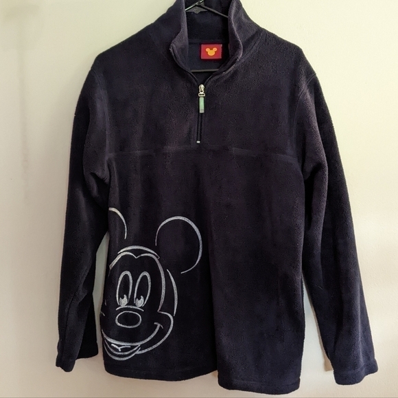 Disney Tops - Vintage Disney Mickey Mouse Navy Blue Fleece Zip Up